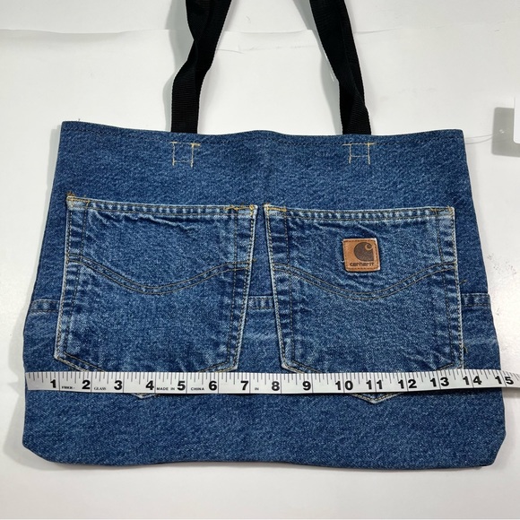 Handmade Carhartt Denim Patchwork Small Shoulder Tote Bag One Of a Kind Y2K - Picture 5 of 7